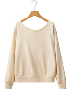 Load image into Gallery viewer, Black Bowknot Plain Round Neck Sweatshirt
