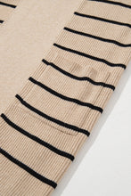 Load image into Gallery viewer, Black Stripe Side Pockets Open Front Cardigan
