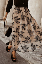 Load image into Gallery viewer, Apricot Floral Leaves Embroidered High Waist Maxi Skirt
