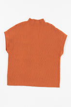 Load image into Gallery viewer, Oatmeal Patch Pocket Ribbed Knit Short Sleeve Sweater
