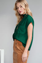 Load image into Gallery viewer, Oatmeal Patch Pocket Ribbed Knit Short Sleeve Sweater
