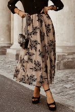 Load image into Gallery viewer, Apricot Floral Leaves Embroidered High Waist Maxi Skirt
