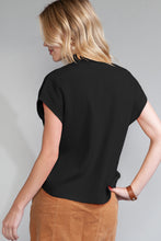 Load image into Gallery viewer, Oatmeal Patch Pocket Ribbed Knit Short Sleeve Sweater
