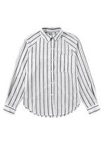 Load image into Gallery viewer, Black Stripe Chest Pocket Buttoned Oversized Shirt

