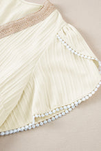 Load image into Gallery viewer, Beige Contrast Guipure Lace Petal Sleeve Plus Size Blouse
