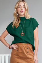 Load image into Gallery viewer, Oatmeal Patch Pocket Ribbed Knit Short Sleeve Sweater
