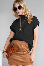 Load image into Gallery viewer, Oatmeal Patch Pocket Ribbed Knit Short Sleeve Sweater
