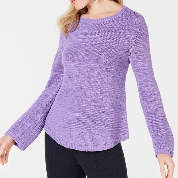Style & Co - Solid Mixed Stitch Crewneck Sweater