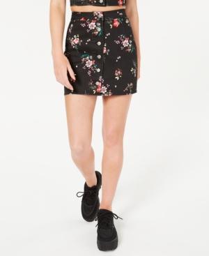 Material Girl - Floral Print High Rise Mini Skirt