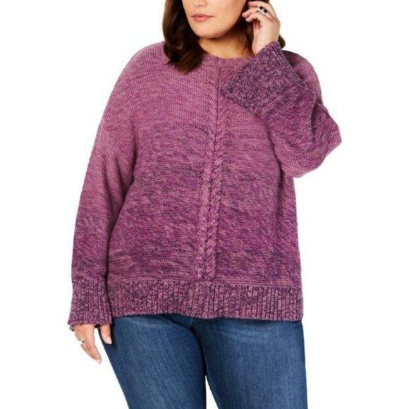 Style & Co - Textured Braided Gradient Sweater