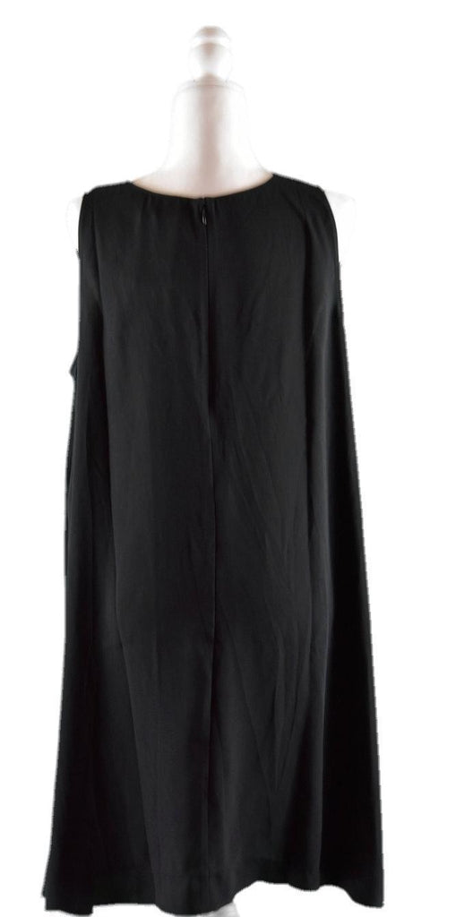 Halogen - Solid Sleeveless Chiffon Crewneck Knee Length Dress