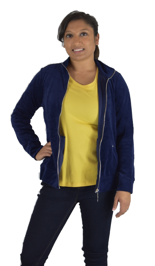 Karen Scott - Solid Velour Full Zip Jacket