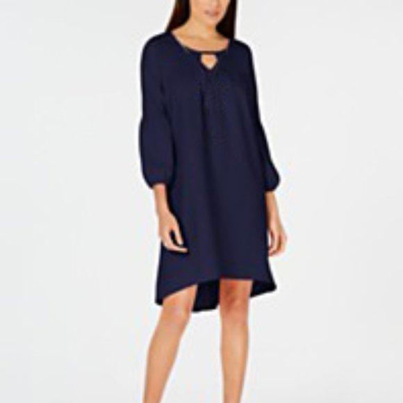 NY Collection -Tiered Sleeve Knee Length Dress