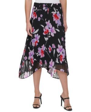 Calvin Klein - Floral Print Asymmetrical Midi Skirt