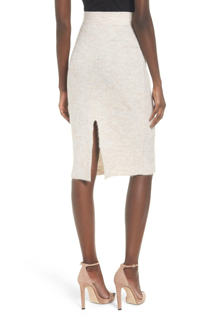 Leith - Solid Ribbed Knit Sweater Skirt