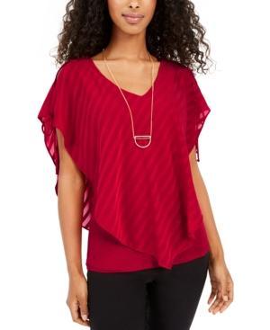 BCX - Solid Shadow Striped V-Neck Blouse