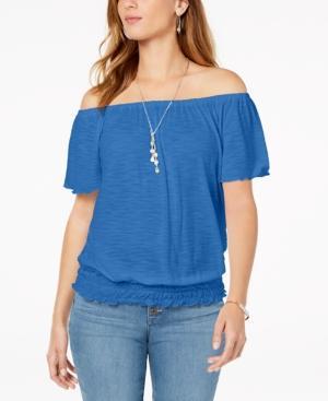 Style & Co - Solid Off The Shoulder Top