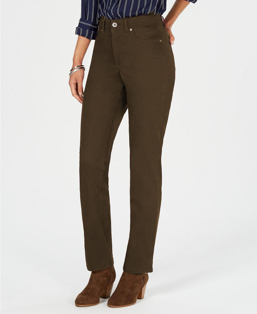 Style & Co - Solid High Rise Straight Leg Pants