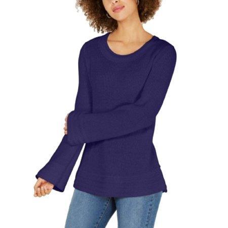 Style & Co - Solid Bell Sleeve Scoop Neck Top