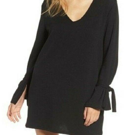 PST By Project Social - Solid Tie Sleeve V-Neck Mini Dress