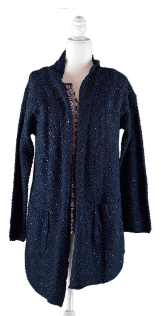 Style & Co - Solid Mixed Stitch Tweed Duster Cardigan
