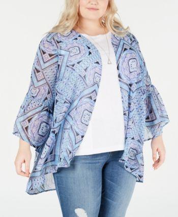 Style & Co - Printed Open Front Cardigan