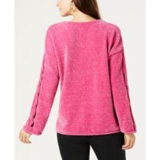 Style & Co - Solid Chenille Braided-Sleeve Sweater